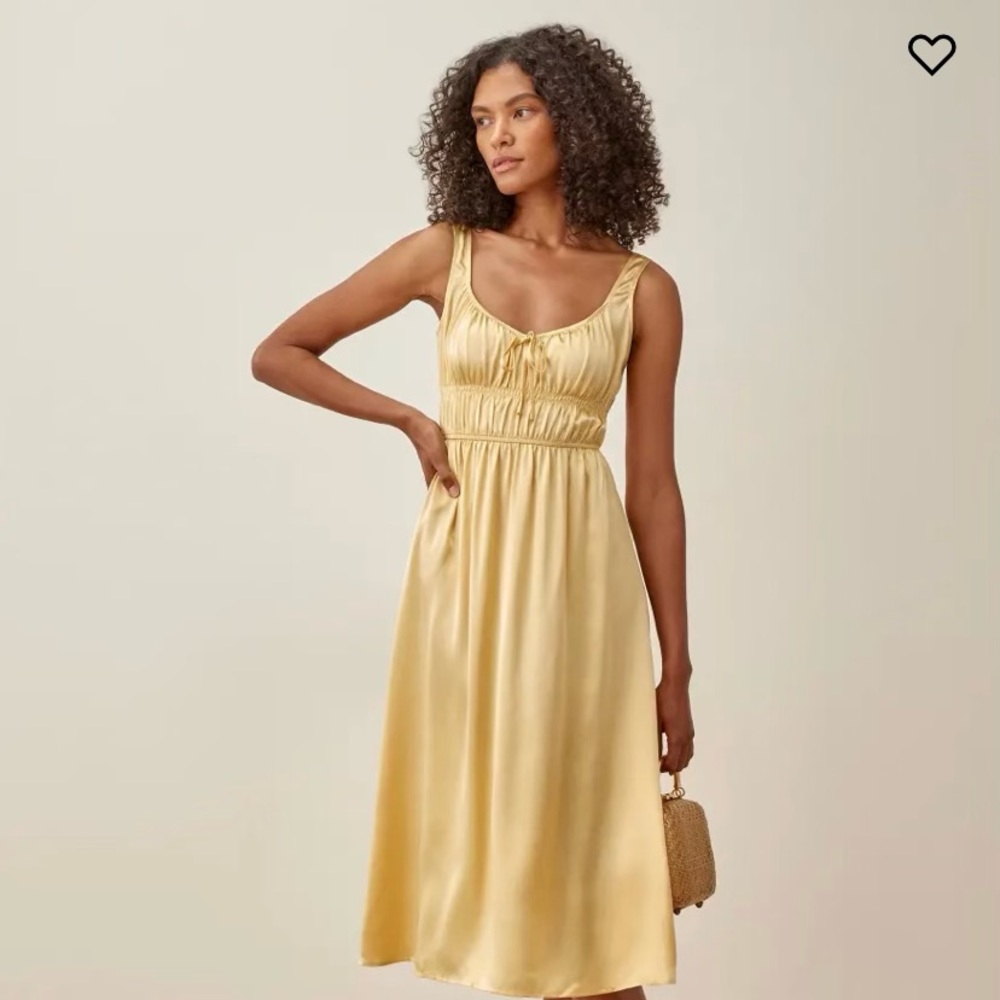 Yellow Reformation Midi Dress